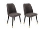 Hanah Home Hugo-361 V2 Juego de Sillas Terciopelo Antracita Negro Dorado Patas Madera 2 Piezas